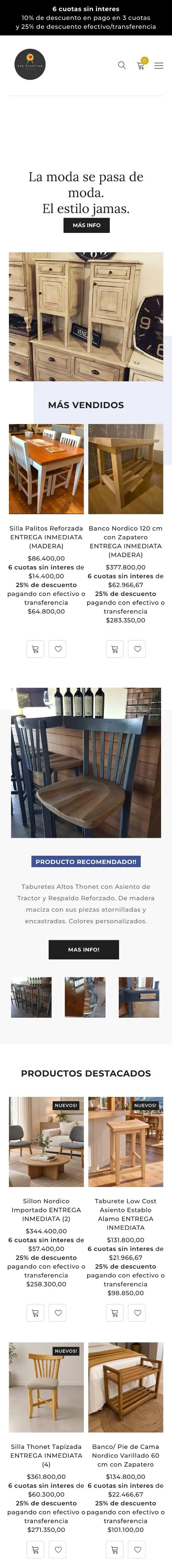 La misma tienda en un celular